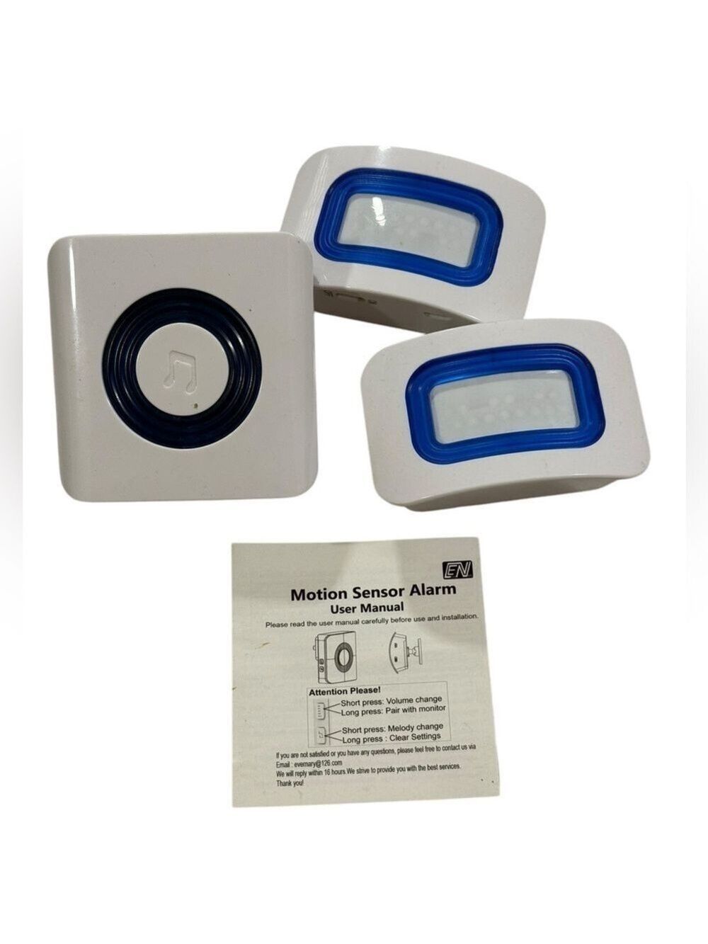 Evernary Home Wireless Motion Sensor Alarm  w/2 Sensors Caretaker Friendly